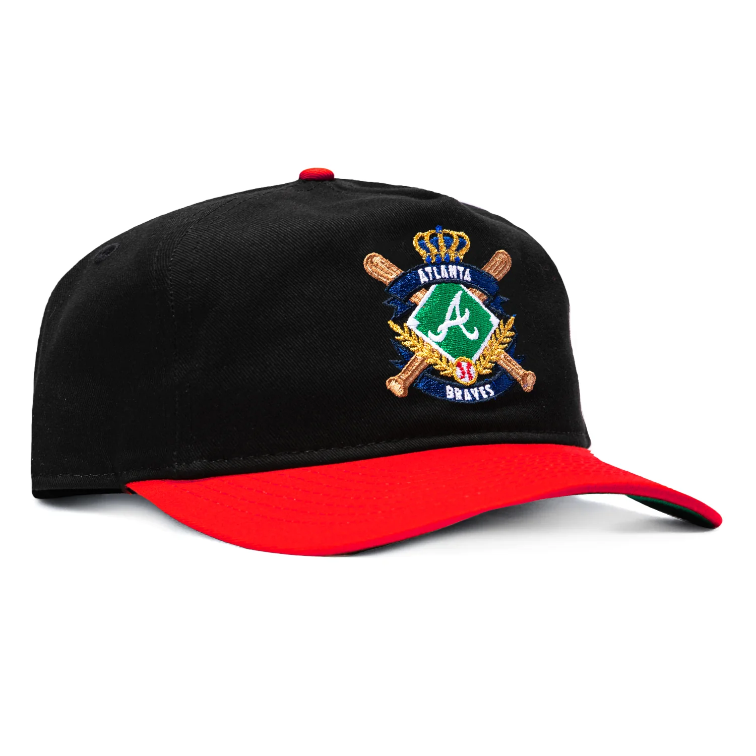 New Era 19Twenty MLB Crest Atlanta Braves Snapback Pre-curved Hat - Black, Red