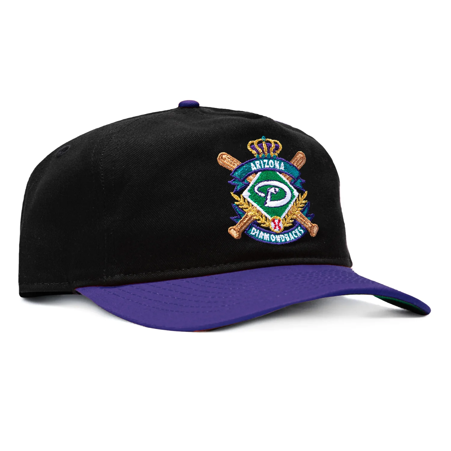 New Era 19Twenty MLB Crest Arizona Diamondbacks Snapback Pre-curved Hat - Black, Purple