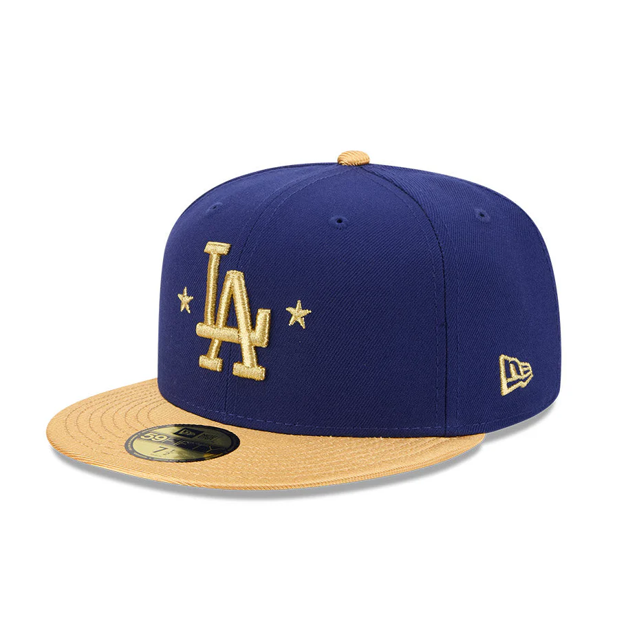 New Era 59Fifty Los Angeles Dodgers 2025 World Series Patch Gold Hat - Royal, Gold - Image 3