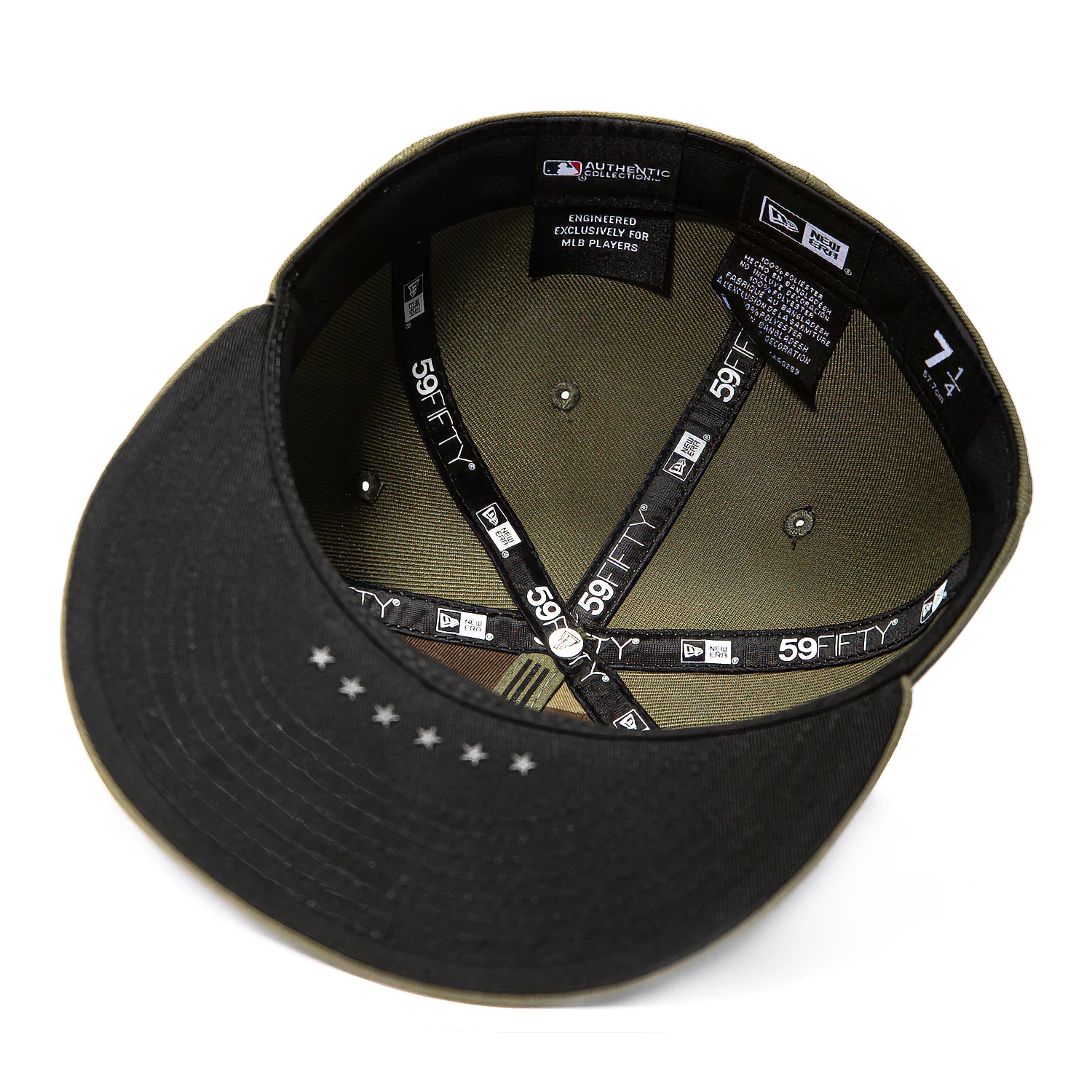 New Era 59Fifty Armed Forces New York Mets USA Flag Patch Hat - Olive - Image 2