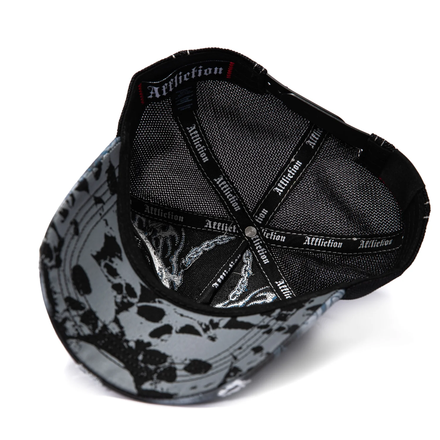 Affliction Charred Martyr Trucker Snapback Hat - Blue, Black - Image 6