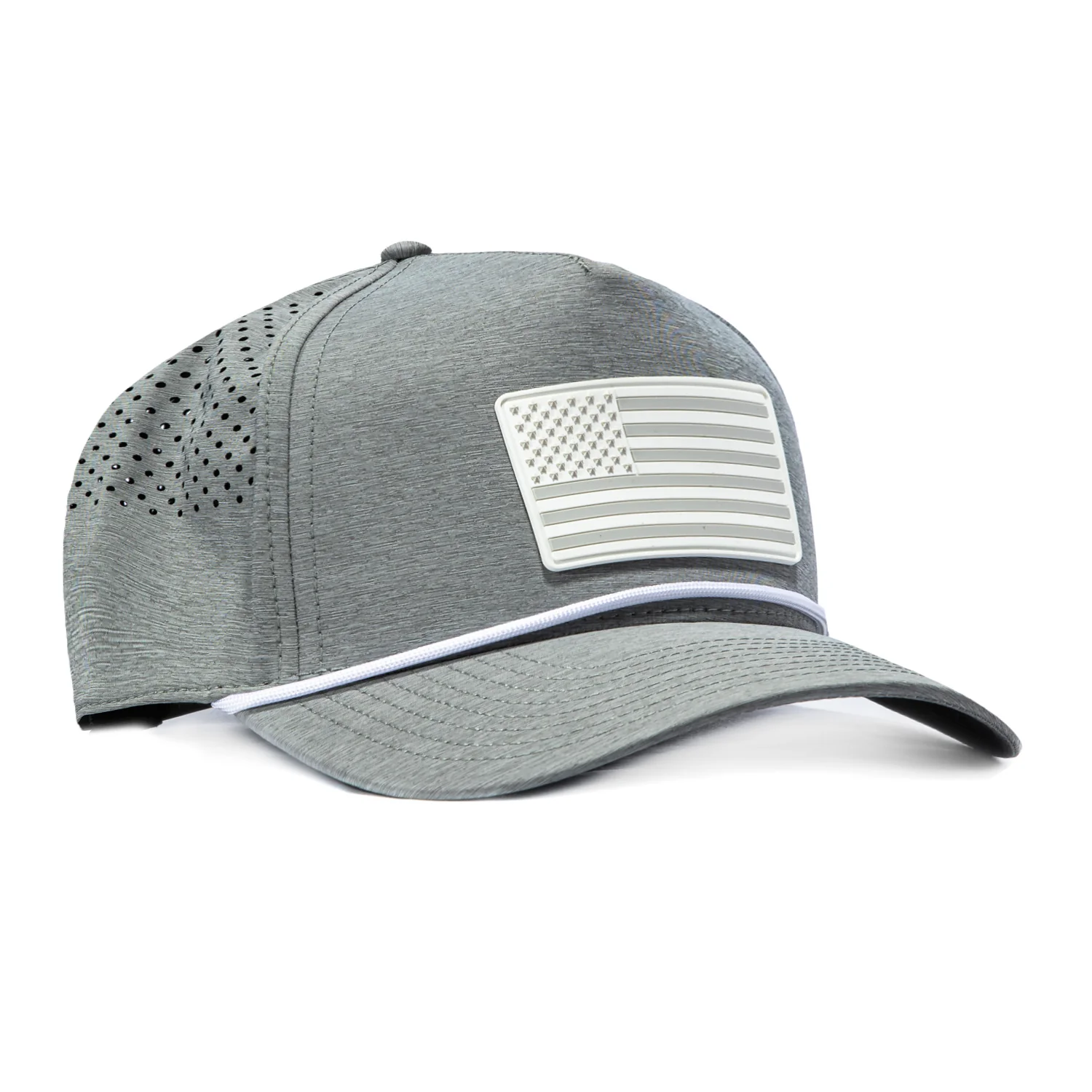 Branded Bills Old Glory Midnight Snapback Rope Curved Hat - Grey