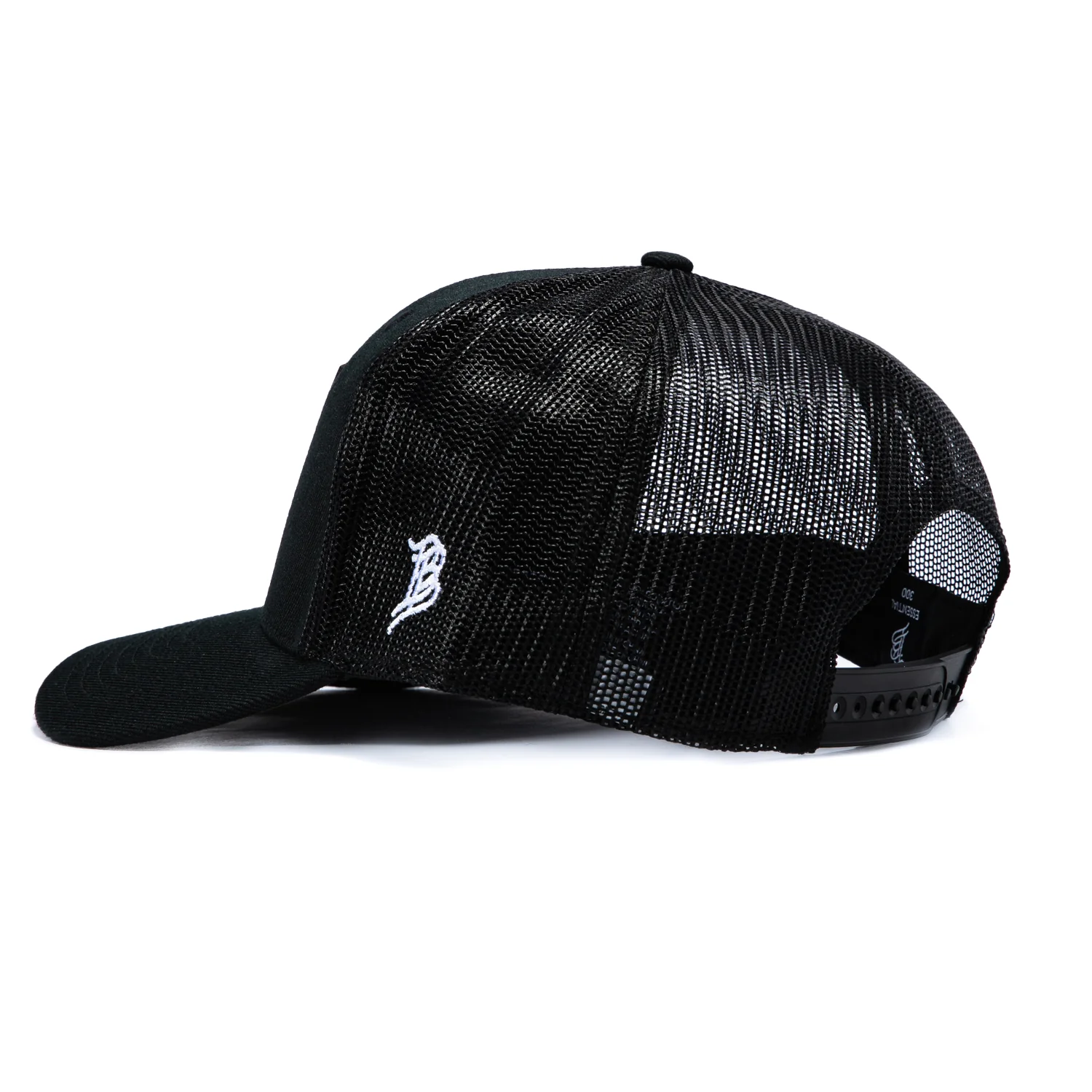 Branded Bills Old Glory Vintage Trucker Snapback Curved Hat - Black, White - Image 2