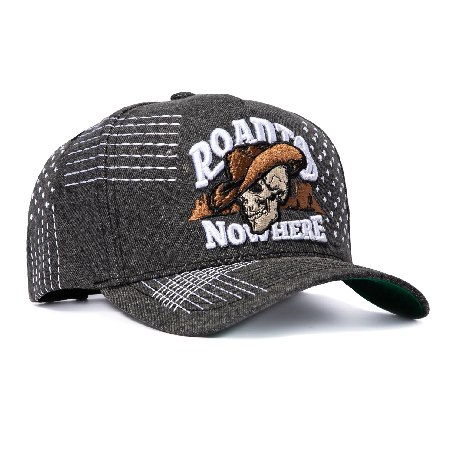 Field Grade Road to Nowhere Snapback Hat - Black Denim