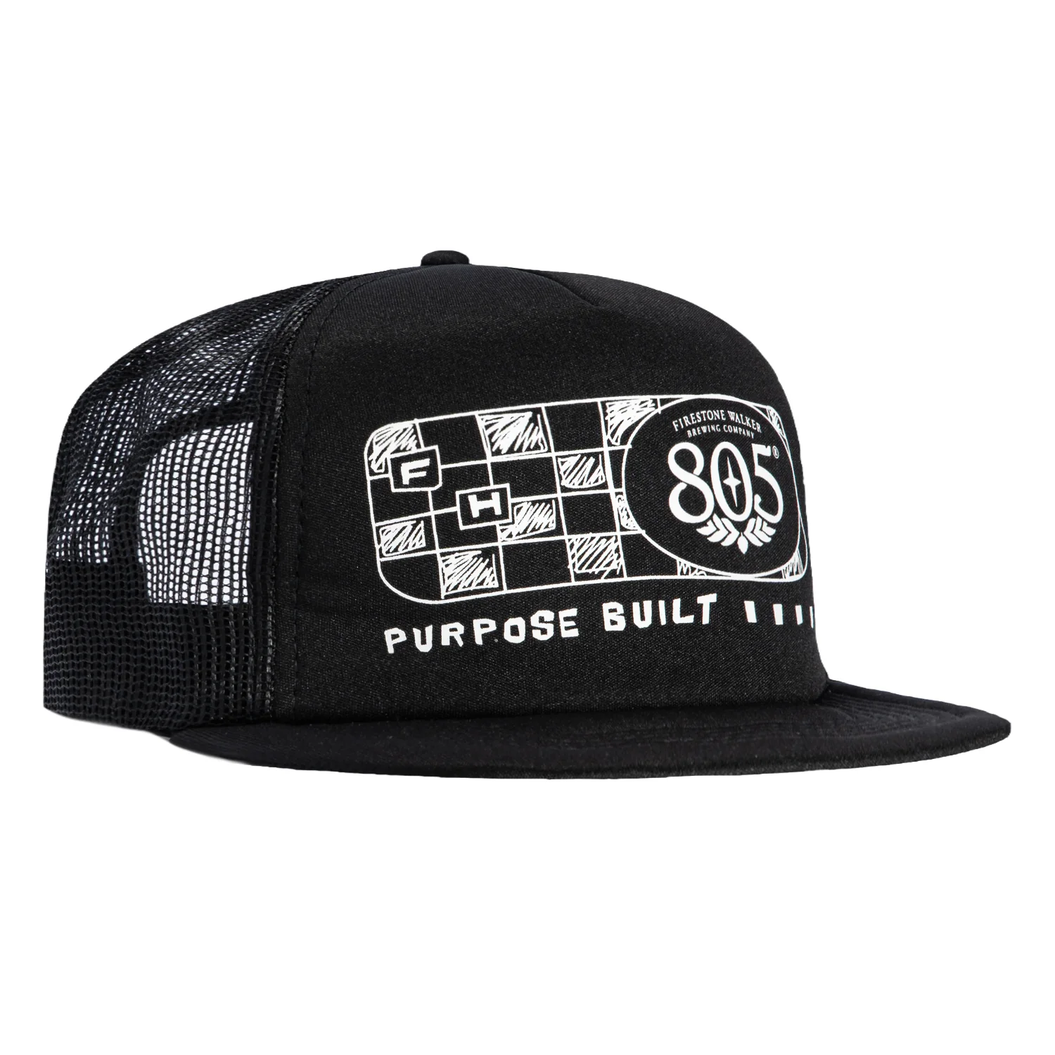Fasthouse 805 Purpose Built Trucker Foam Snapback Hat - Black