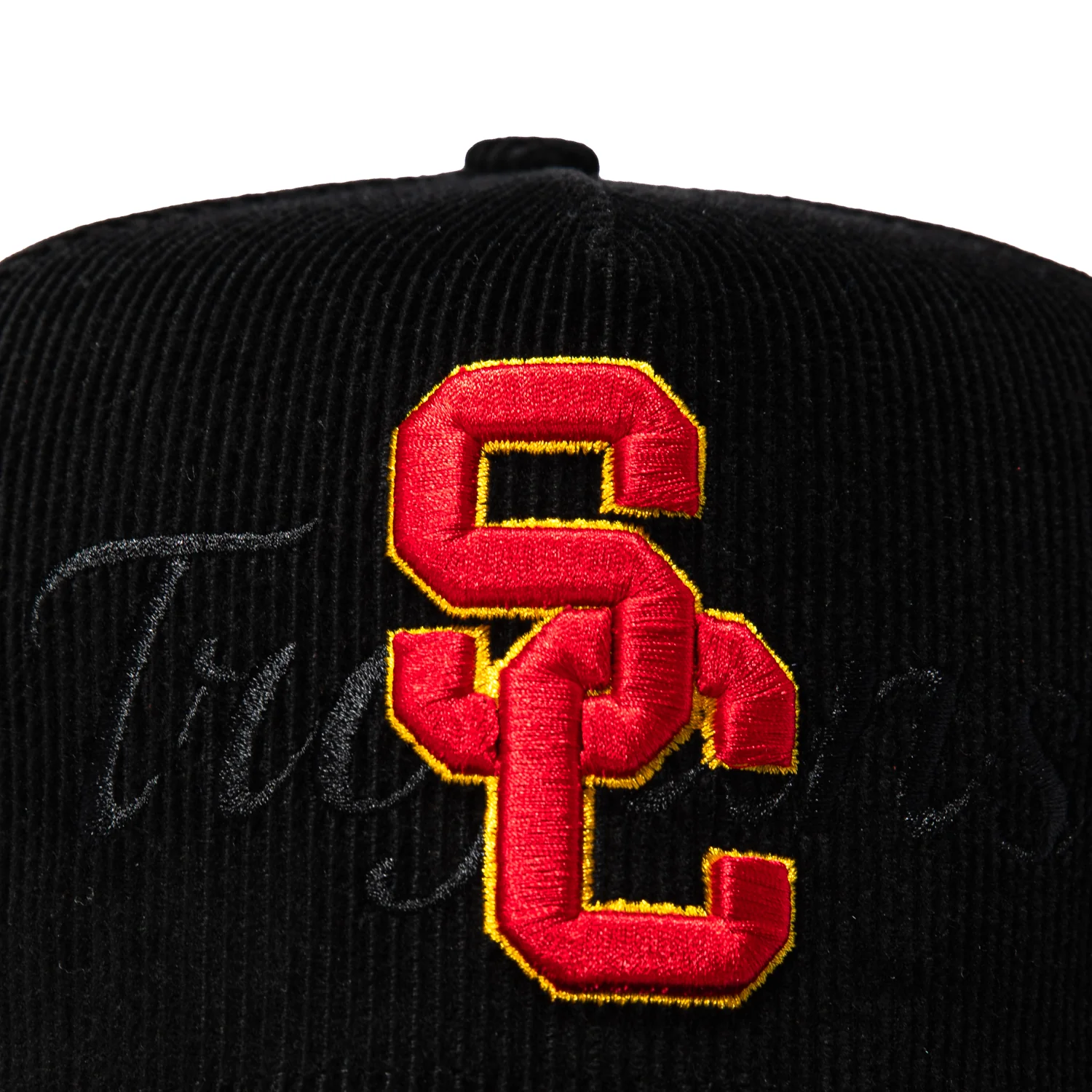 Woodn Grail USC Trojan Corduroy Snapback Hat - Black - Image 3