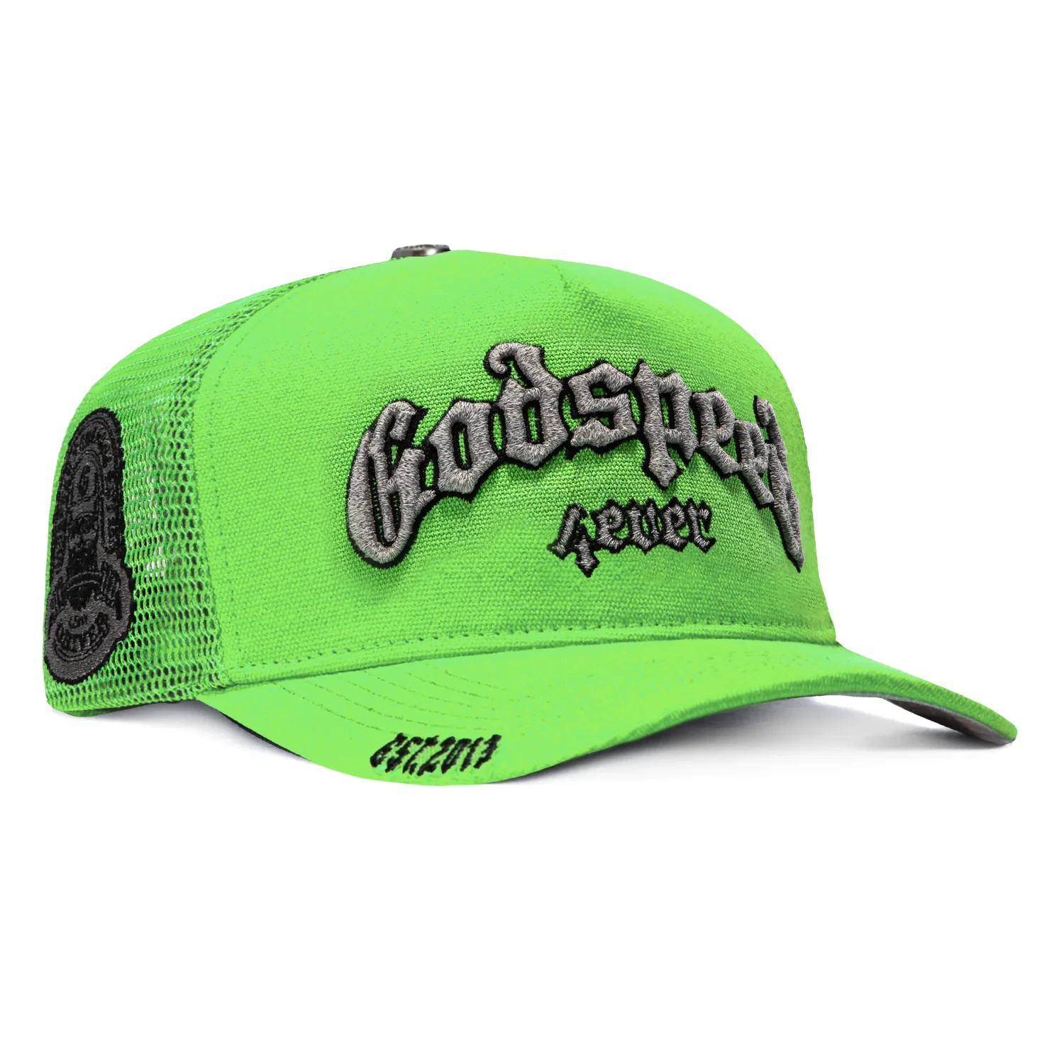 Godspeed Forever Trucker Snapback Hat - Lime Green Washed
