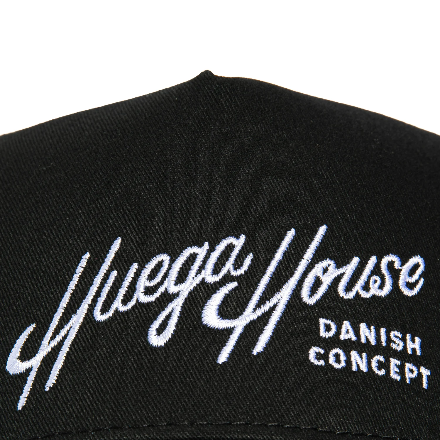 Huega House Retro Script Snapback Hat - Black - Image 3