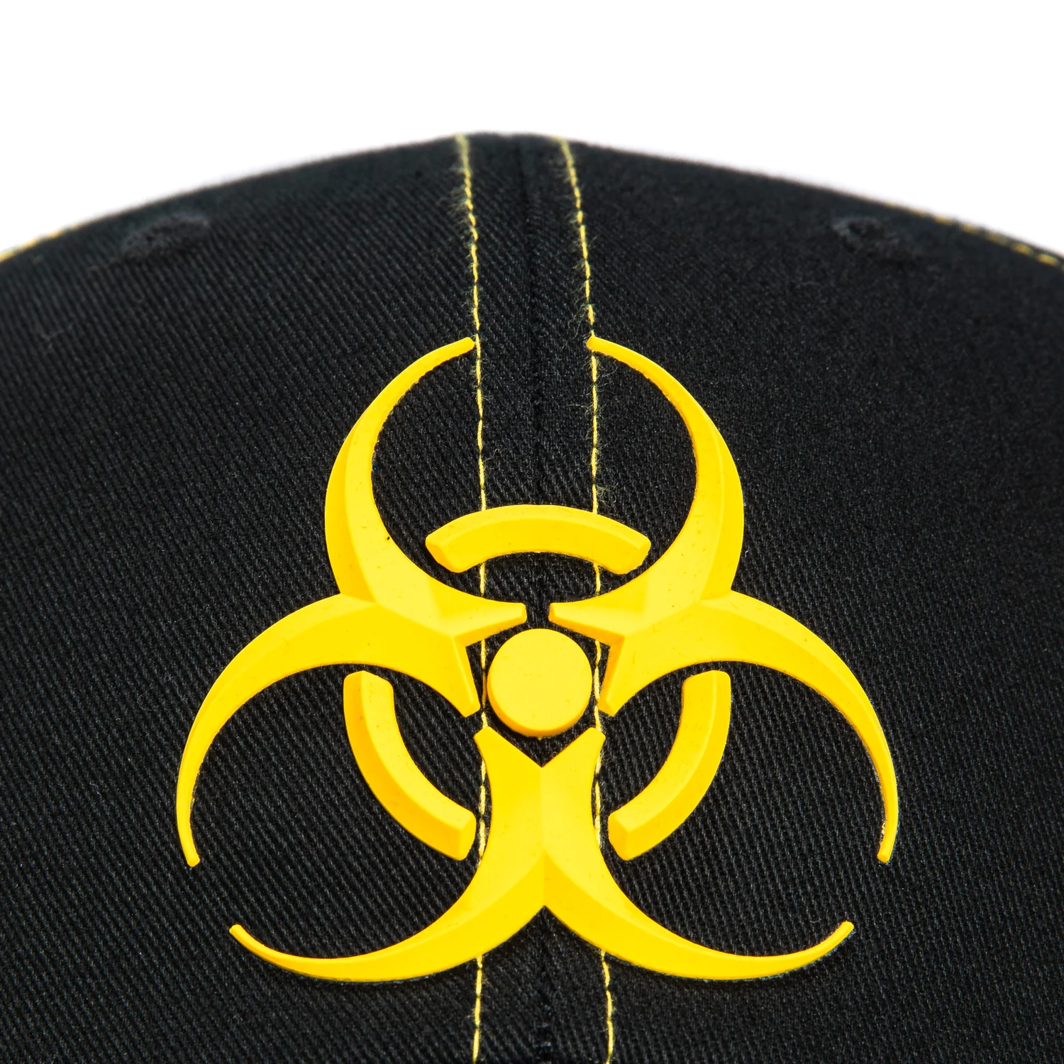 Huf Sector Biohazard Snapback Hat - Black & Yellow - Image 3