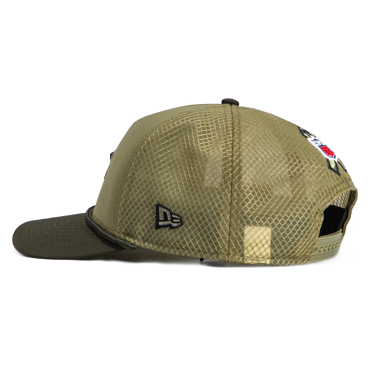 New Era 9Forty M-Crown Salute to Service Dallas Cowboys United States Flag Patch Snapback Hat - Olive, Green - Image 2