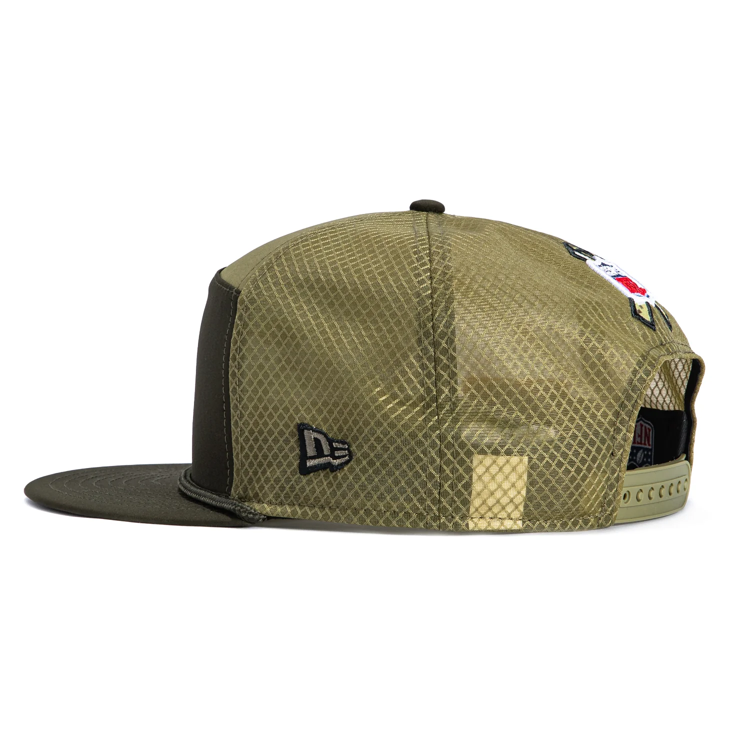 New Era 9Fifty Salute to Service Dallas Cowboys United States Flag Patch Snapback Hat - Olive, Green - Image 2