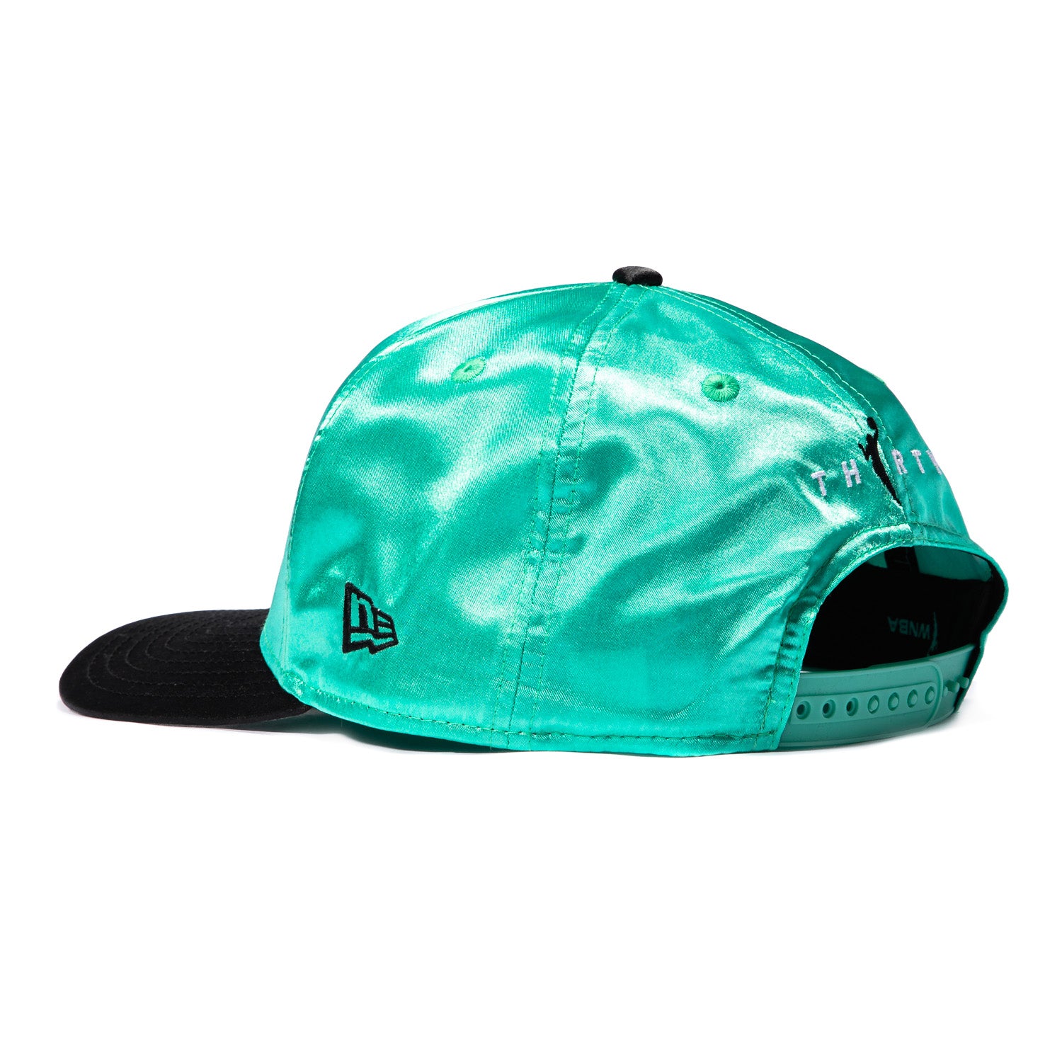 New Era 9Fifty A-Frame New York Liberty State Patch Satin Snapback Rhinestone Hat - Mint, Black - Image 2