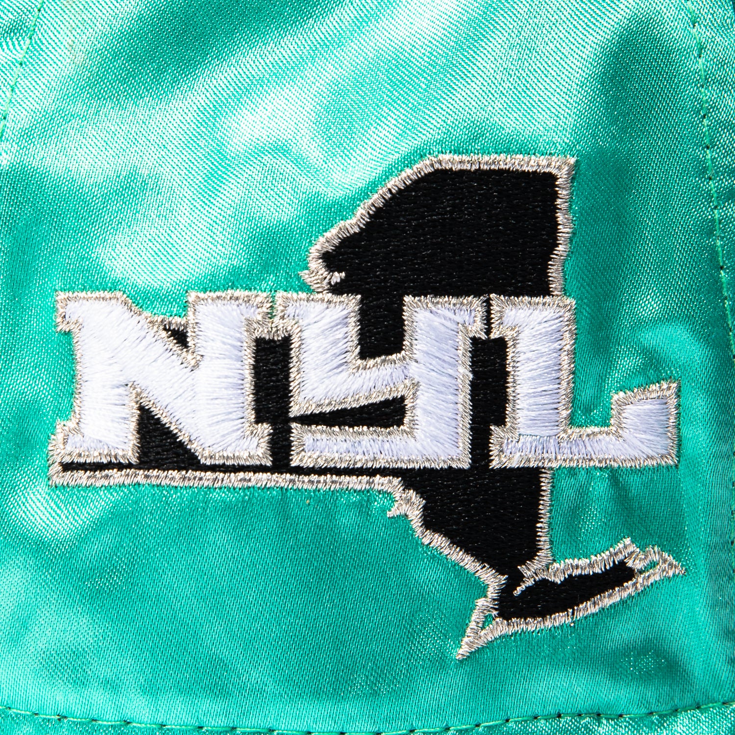 New Era 9Fifty A-Frame New York Liberty State Patch Satin Snapback Rhinestone Hat - Mint, Black - Image 4
