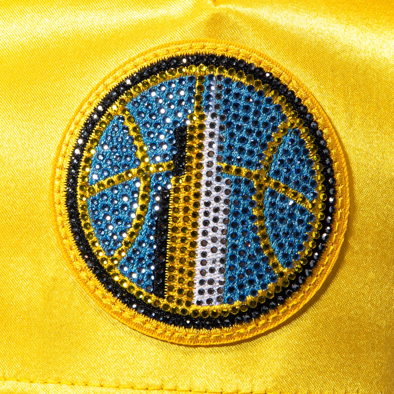 New Era 9Fifty A-Frame Chicago Sky State Patch Satin Snapback Rhinestone Hat - Gold, Light Blue - Image 3