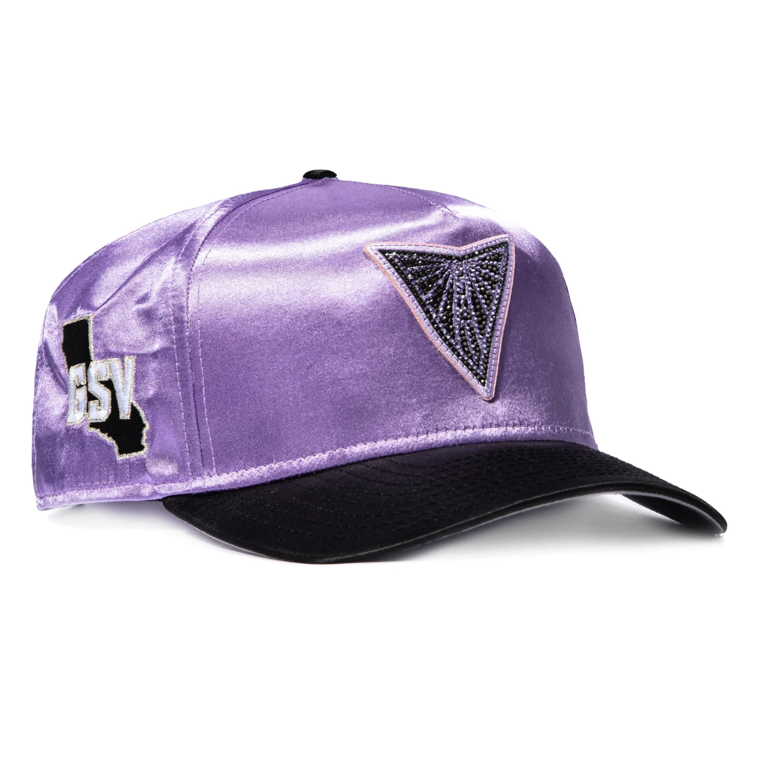 New Era 9Fifty A-Frame Golden State Valkyries State Patch Satin Snapback Rhinestone Hat - Purple, Black