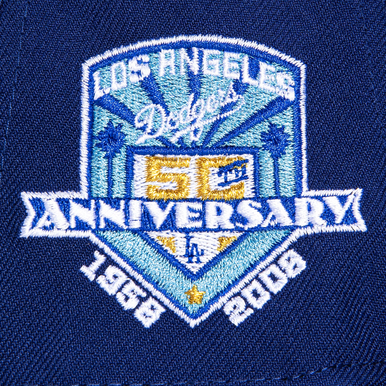 New Era 59Fifty Los Angeles Dodgers 50th Anniversary Patch Hat - Royal, White - Image 5