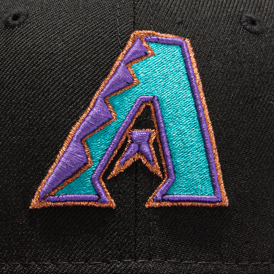 New Era 59Fifty Retro On-Field Arizona Diamondbacks 1998 Hat - Black, Teal, Purple - Image 4