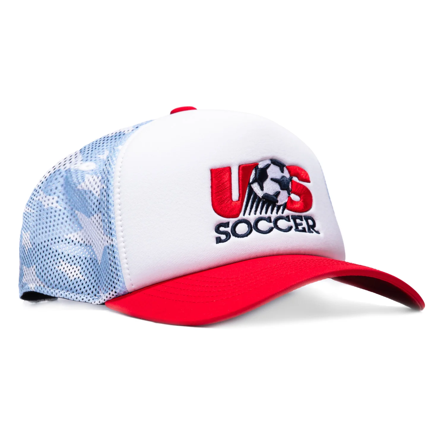 Fan Ink USA Soccer Making History Trucker Snapback Hat - White, Red, Royal