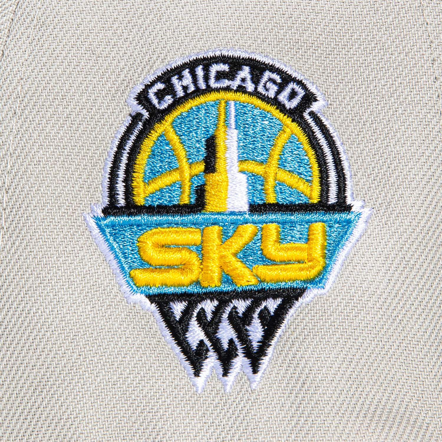 New Era 59Fifty Flawless Chicago Sky Logo Patch WNBA Logo Hat - Stone, Light Orange - Image 6