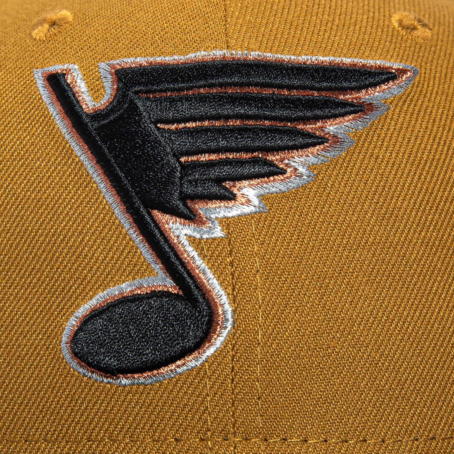 New Era 59Fifty St Louis Blues Logo Patch Hat - Gold, Black, Metallic Copper - Image 4