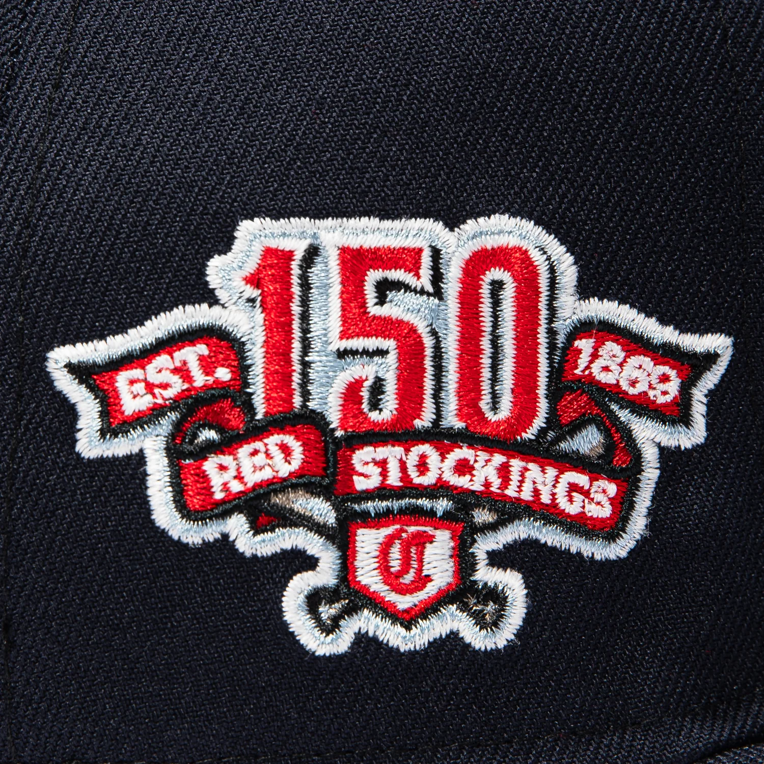 New Era 59Fifty Star Spangled Bangers Cincinnati Reds 150th Anniversary Patch Old English Red UV Hat - Navy - Image 6