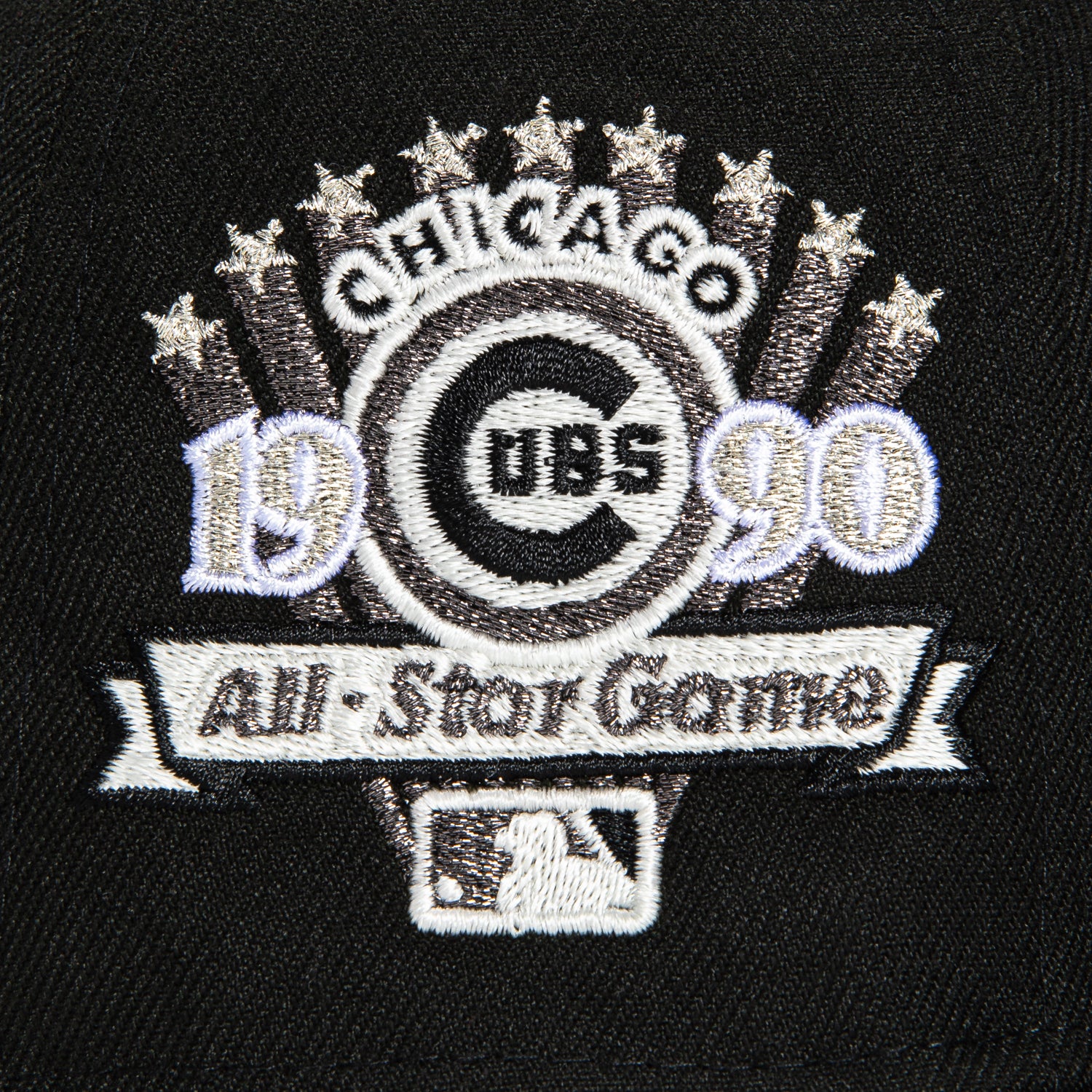 New Era 59Fifty Glow in the Dark Chicago Cubs 1990 All Star Game Patch Hat - Black, White - Image 5