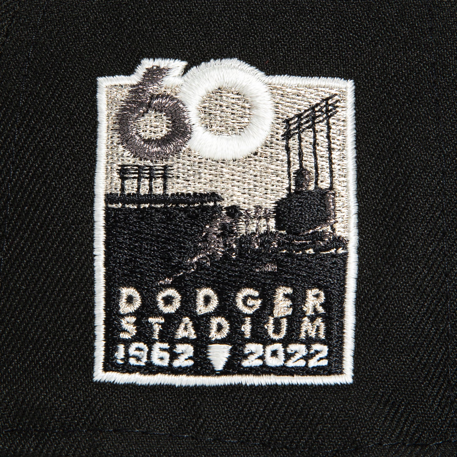 New Era 59Fifty Glow in the Dark Los Angeles Dodgers 60th Anniversary Stadium Patch Script Hat - Black, White - Image 5