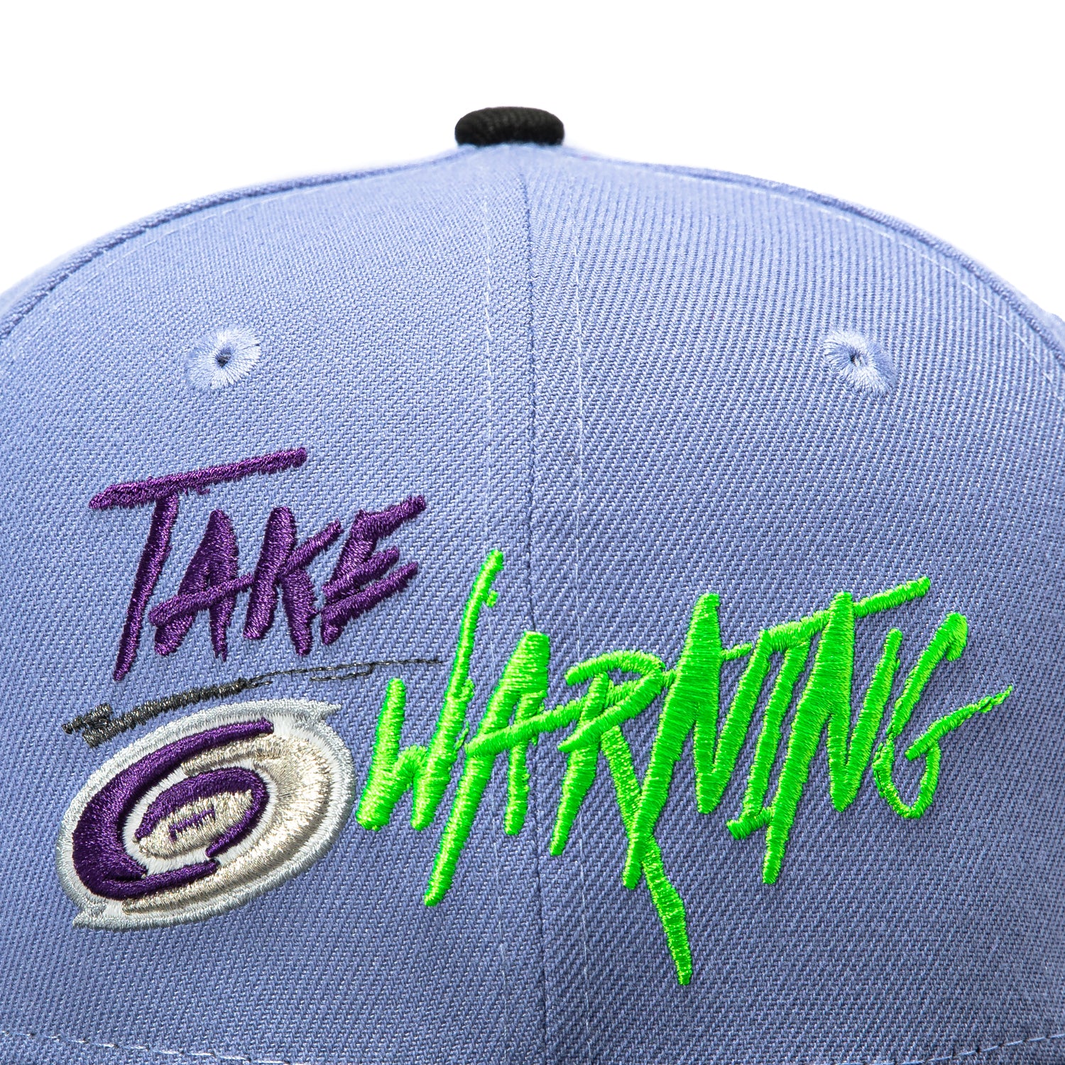 New Era 59Fifty Carolina Hurricanes 2006 Stanley Cup Champions Patch Take Warning Hat - Lavender, Black - Image 4