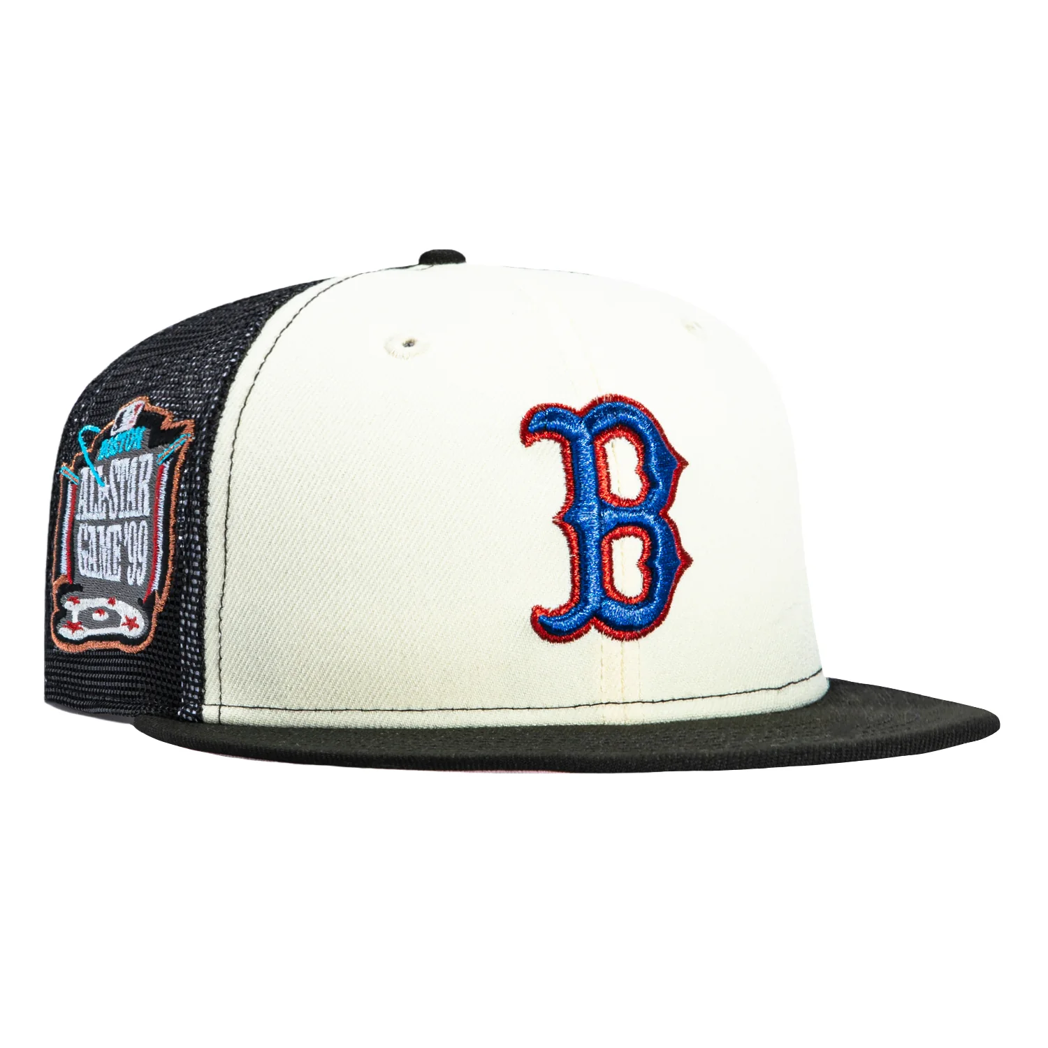 New Era 59Fifty Boston Red Sox 1999 All Star Game Patch Rail Pink UV Hat - White, Black