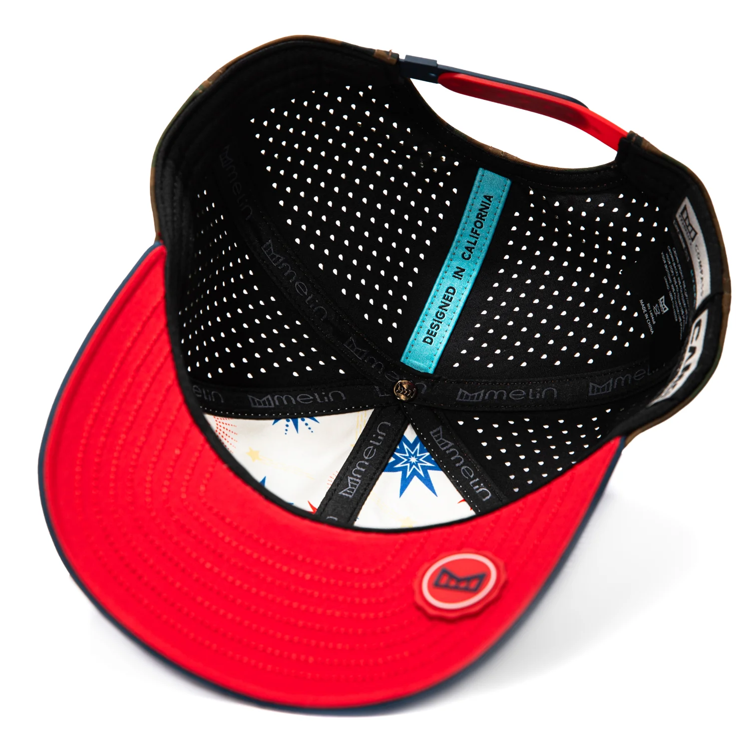 Melin Compass Merica Hydro Snapback Camo Hat - White, Navy, Royal - Image 2