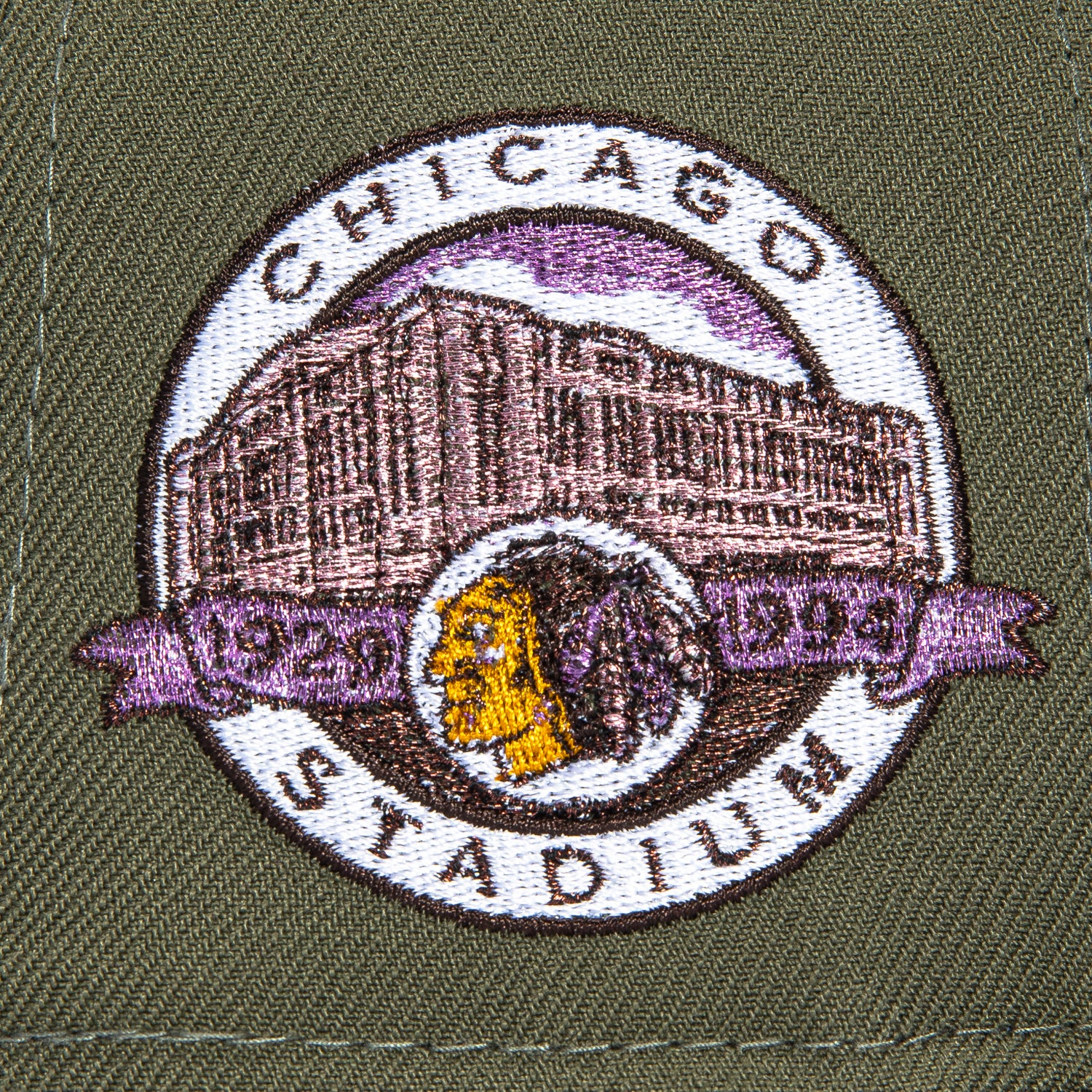 New Era 59Fifty Metallics Chicago Blackhawks Chicago Stadium Patch Hat - Olive, Brown - Image 5
