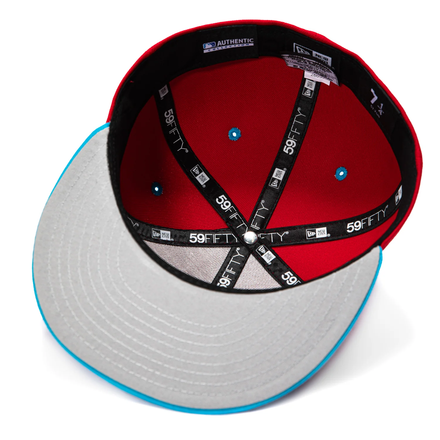 New Era 59Fifty Biloxi Shuckers Mudbugs Hat - Red, Neon Blue - Image 2