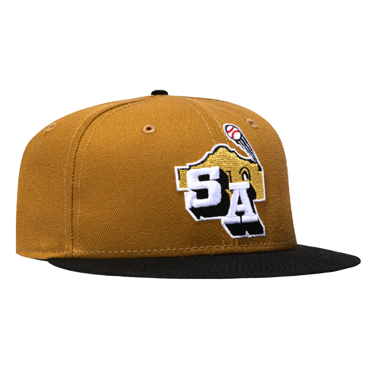 New Era 59Fifty San Antonio Missions Hat - Gold, Black