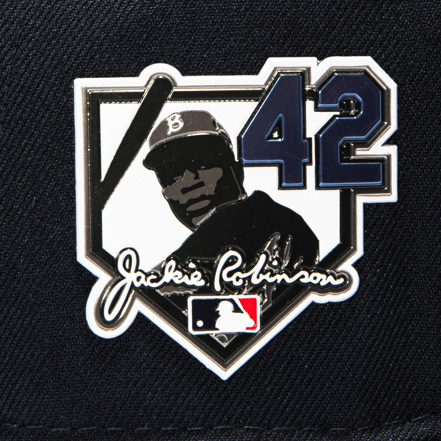 New Era 59Fifty Atlanta Braves 42 Jackie Robinson Patch Hat - Navy - Image 5