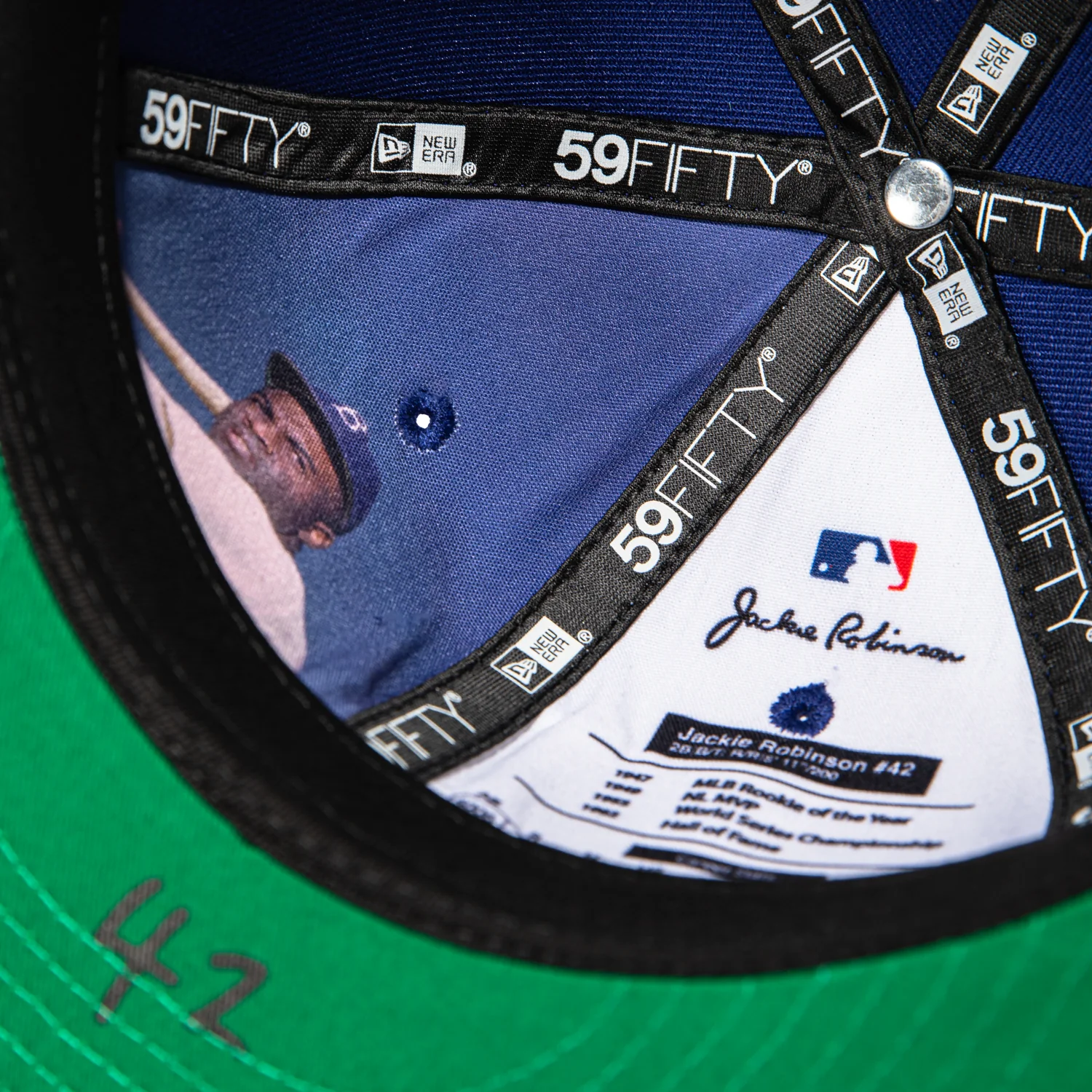 New Era 59Fifty Los Angeles Dodgers 42 Jackie Robinson Patch Hat - Royal - Image 6