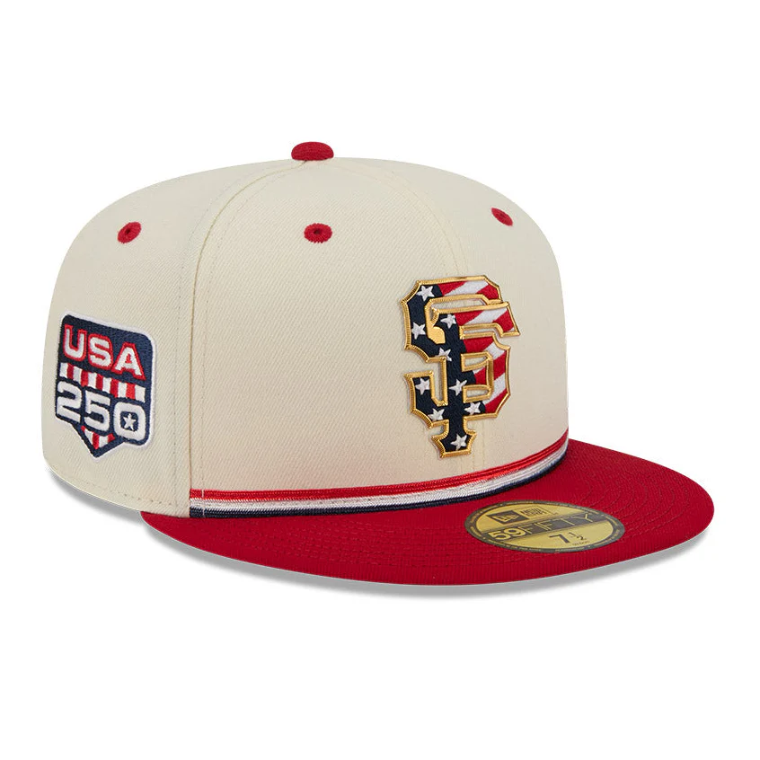 New Era 59Fifty 2026 MLB 4th of July San Francisco Giants 250th Anniversary Patch Hat - White, Red