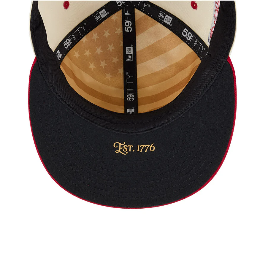 New Era 59Fifty 2026 MLB 4th of July San Francisco Giants 250th Anniversary Patch Hat - White, Red - Image 5