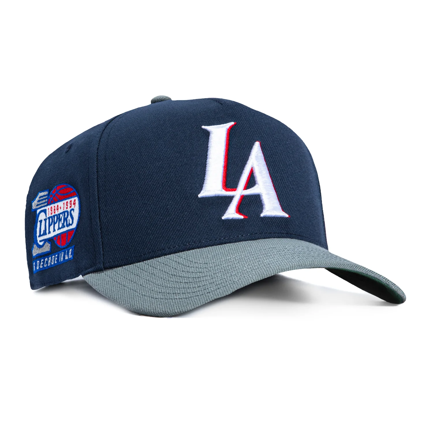 Mitchell & Ness Pro Pinch Los Angeles Clippers 10th Anniversary Patch Snapback Hat - Navy, Grey