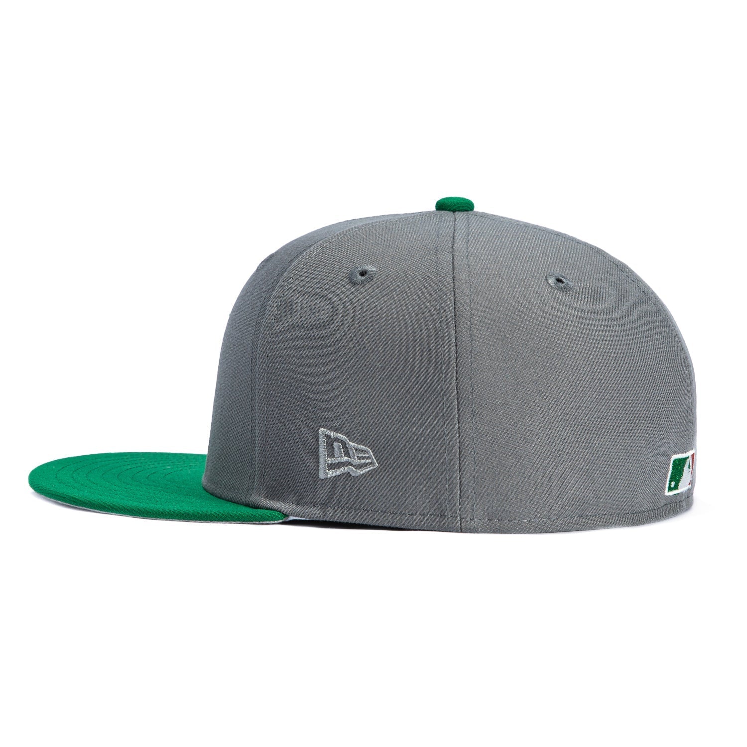 New Era 59Fifty Monstera Pack Atlanta Braves 1999 World Series Patch Hat - Storm Grey, Kelly - Image 3