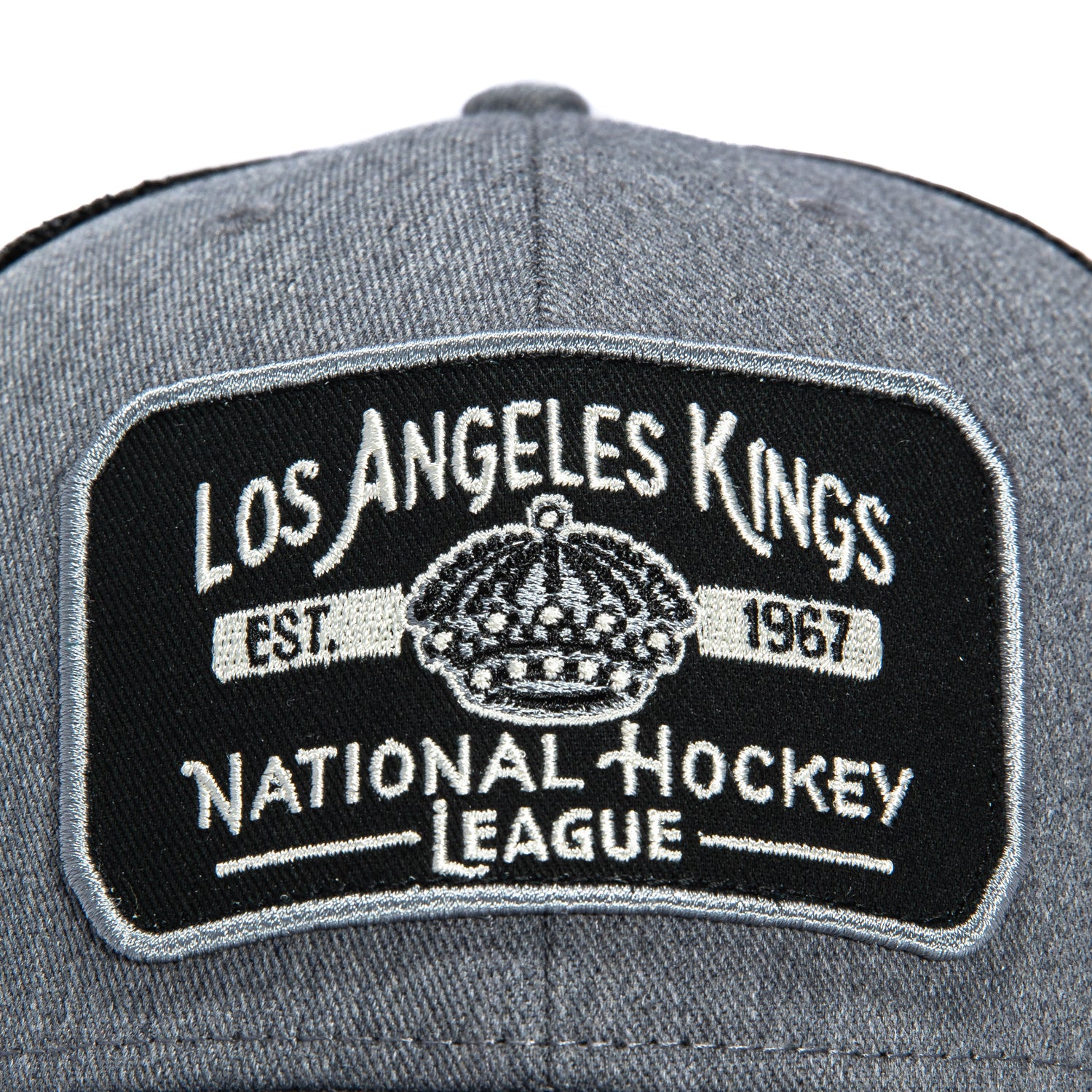 47 Brand MVP Los Angeles Kings Est. 1967 Patch Trucker Snapback Hat - Charcoal - Image 3
