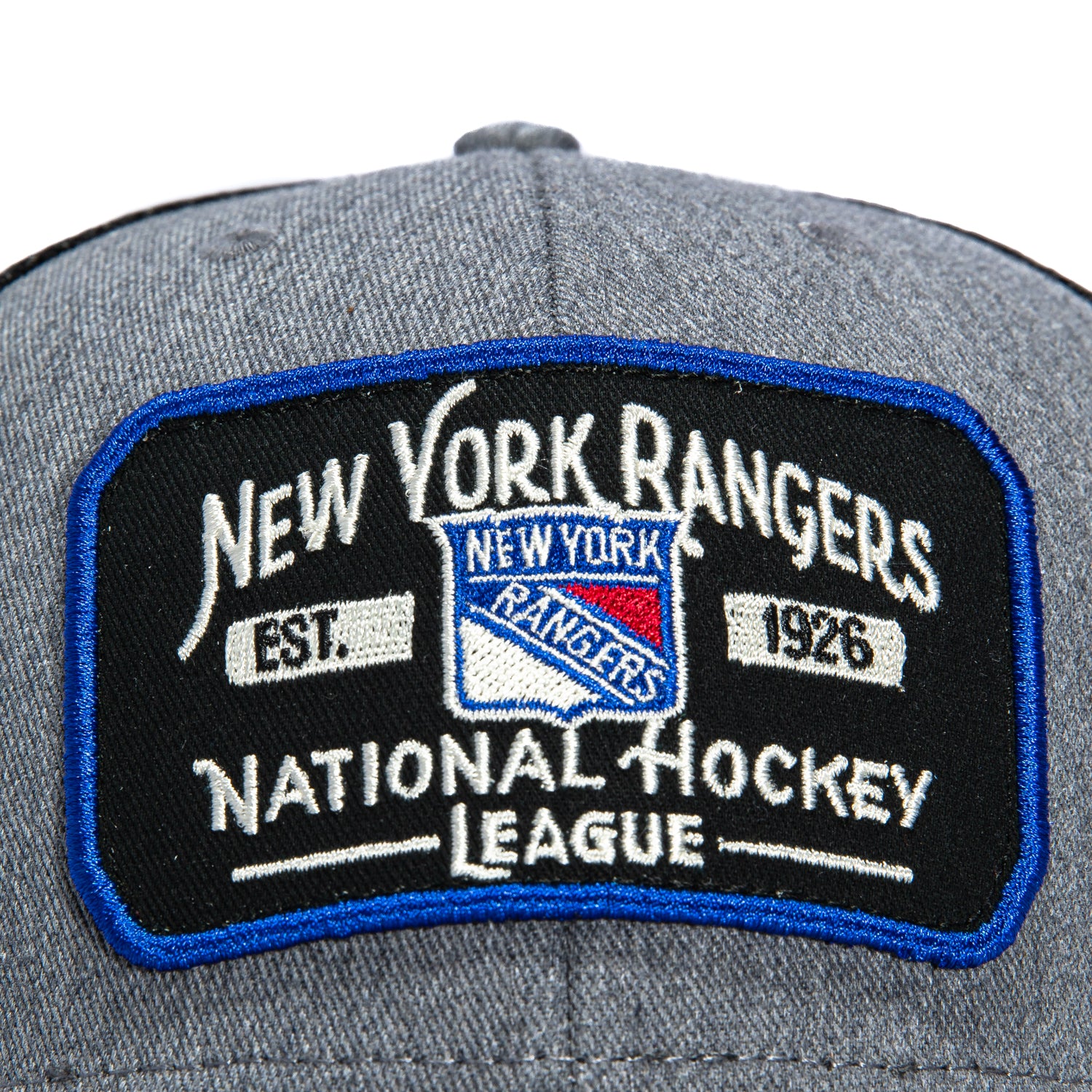 47 Brand MVP New York Rangers Est. 1926 Patch Trucker Snapback Hat - Charcoal - Image 3
