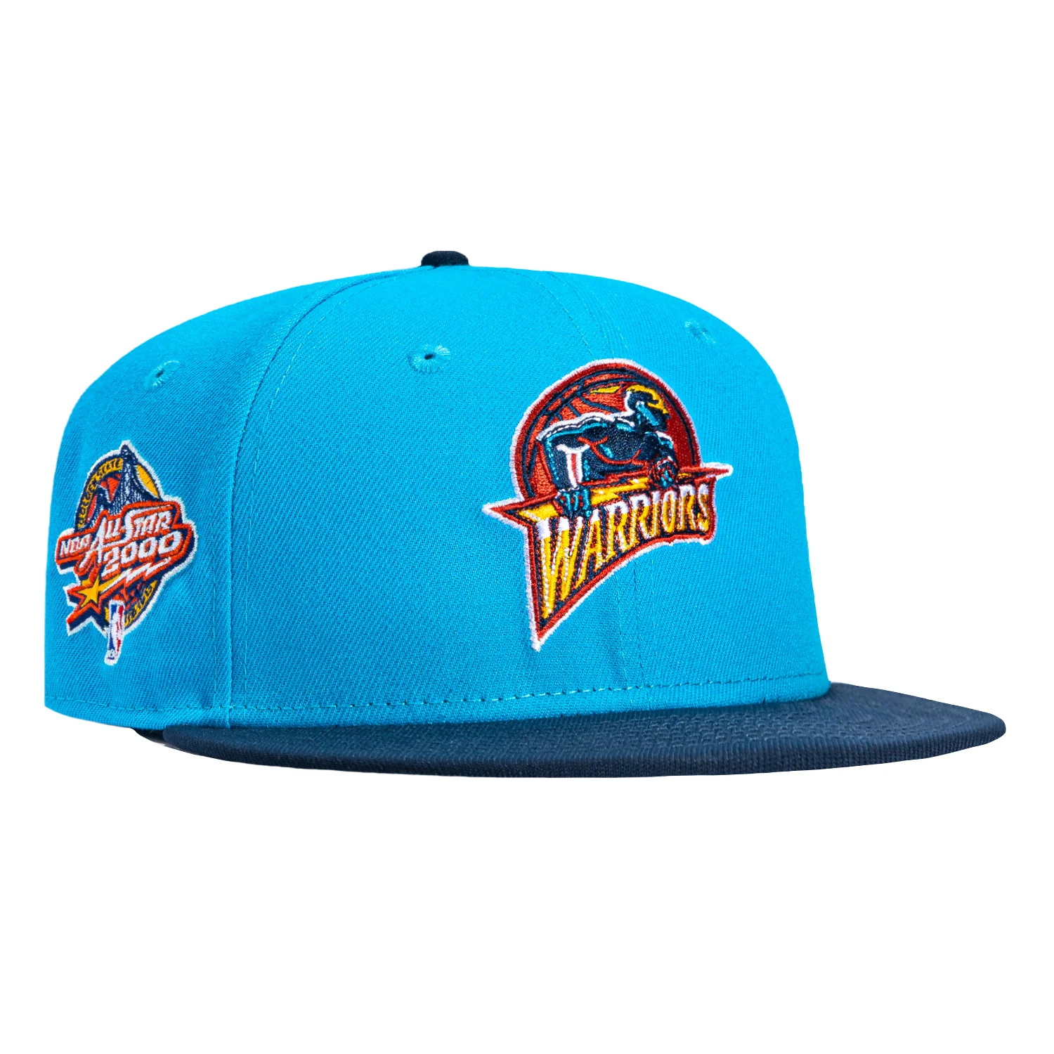 New Era 59Fifty Golden State Warriors 2000 All Star Game Patch Hat - Neon Blue, Navy