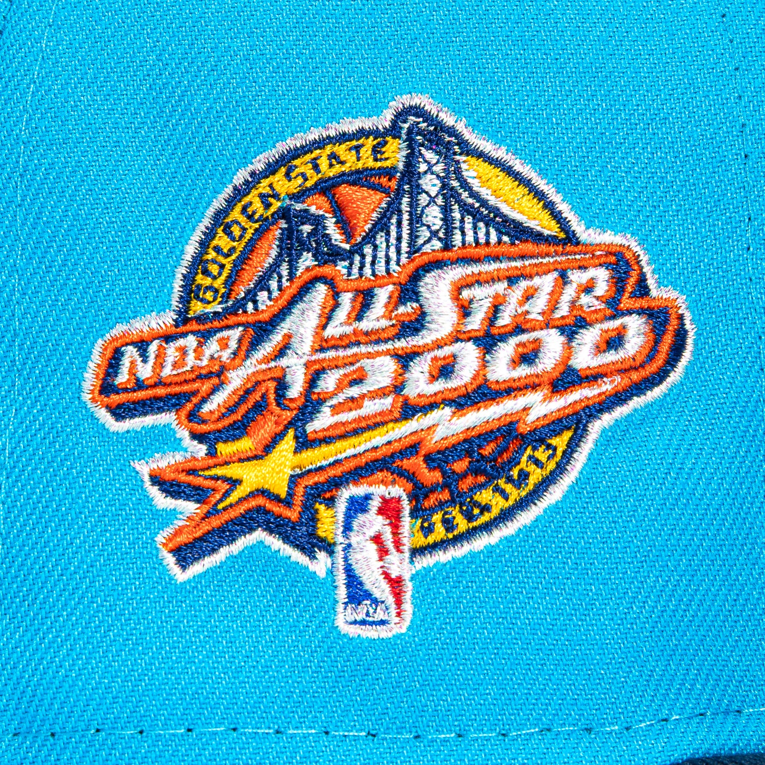 New Era 59Fifty Golden State Warriors 2000 All Star Game Patch Hat - Neon Blue, Navy - Image 5