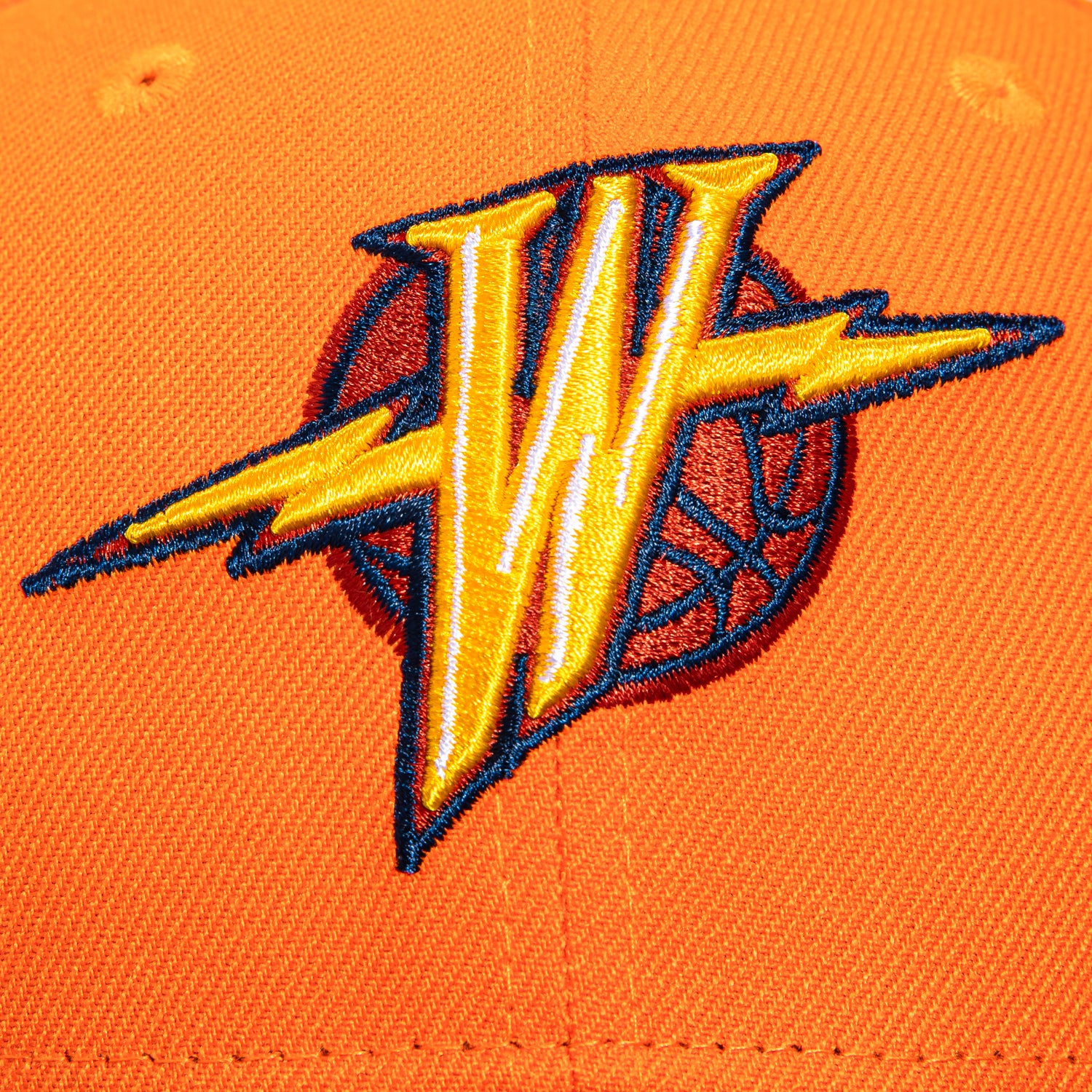 New Era 59Fifty Golden State Warriors 2002 All Star Game Patch 1997 Alternate Hat - Orange, Navy - Image 4