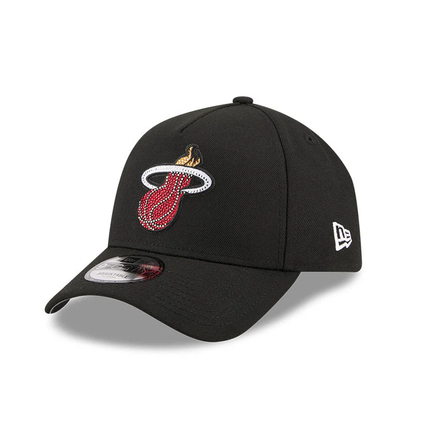 New Era 9Forty A-Frame 2026 NBA Draft Miami Heat Rhinestone Snapback Hat - Black - Image 3