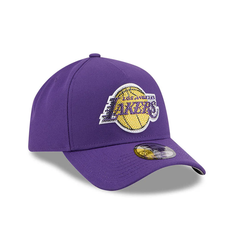 New Era 9Forty A-Frame 2026 NBA Draft Los Angeles Lakers Rhinestone Snapback Hat - Purple