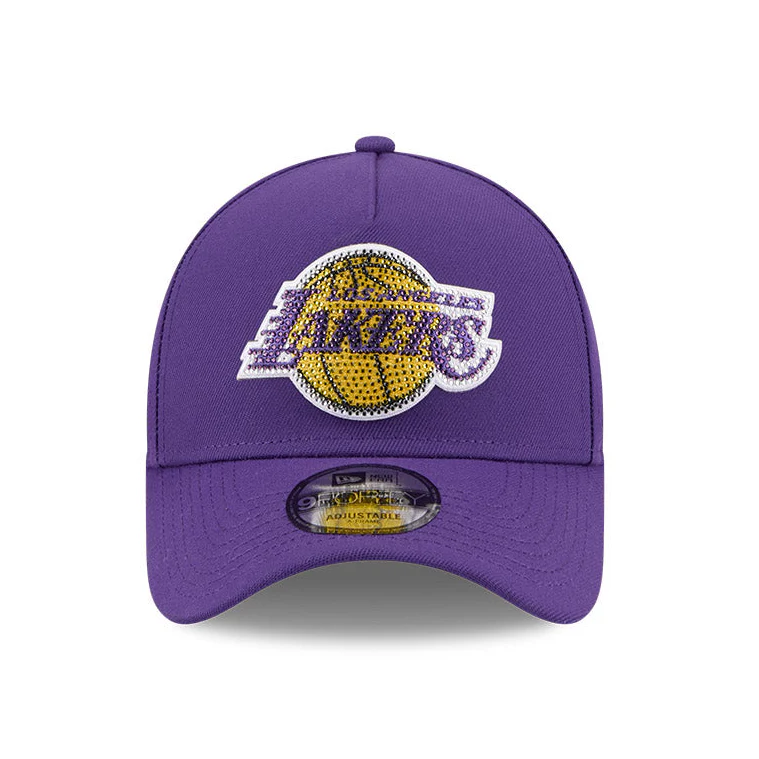 New Era 9Forty A-Frame 2026 NBA Draft Los Angeles Lakers Rhinestone Snapback Hat - Purple - Image 2