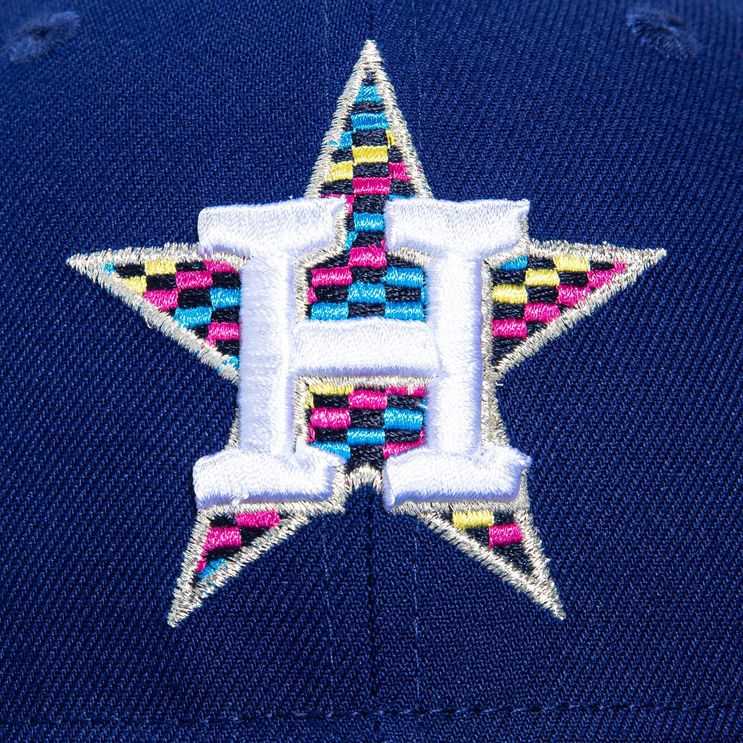 New Era 59Fifty Houston Astros Logo Patch Brick Neon Blue Undervisor Hat - Royal - Image 4