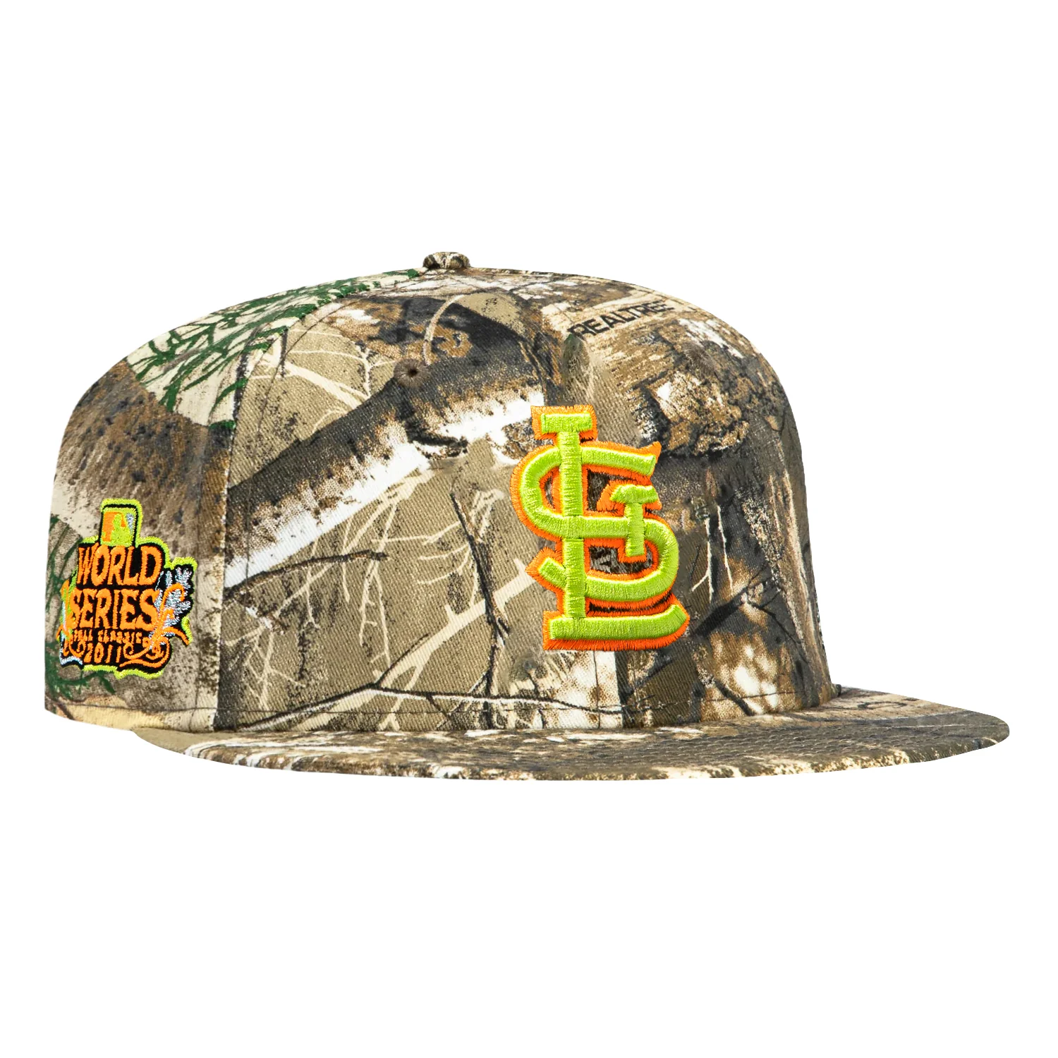 New Era 59Fifty Neon Realtree St Louis Cardinals 2011 World Series Patch Hat - Realtree