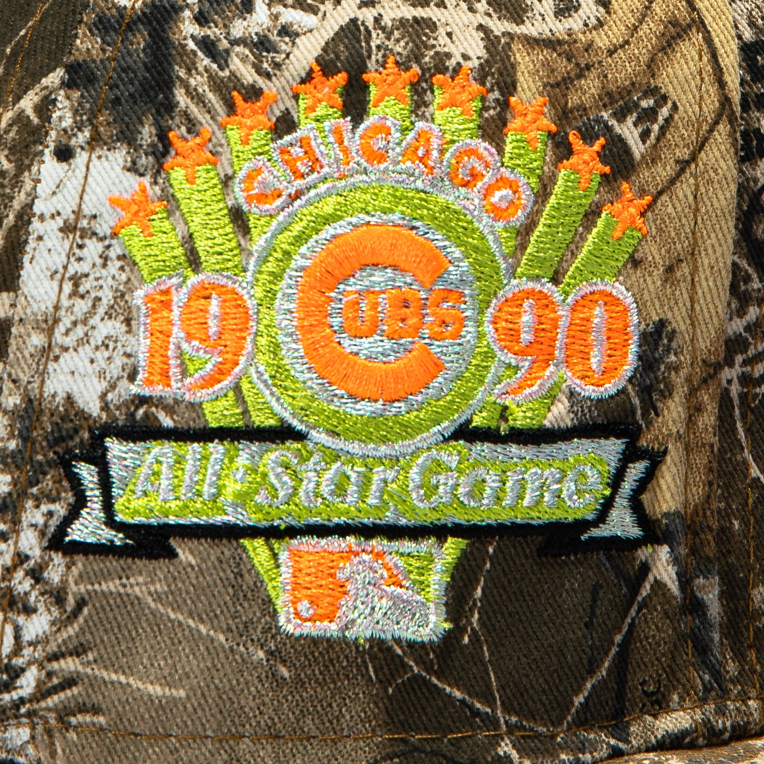New Era 59Fifty Neon Realtree Chicago Cubs 1990 All Star Game Patch 1979 Hat - Realtree - Image 5